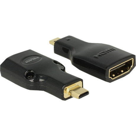 Delock micro-HDMI-D han-til HDMI-A hun-adapter (sort)