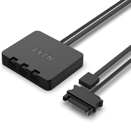 Nzxt f120 rgb duo kabinet blæsere (sort, 3 stk, 120 x 120 x 25 mm, pwm, inkl. controller)