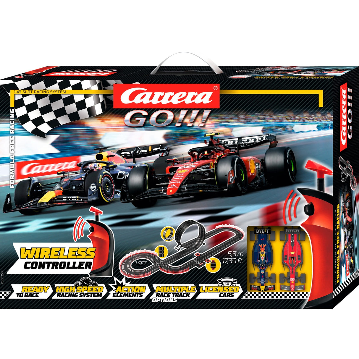 Carrera gå!!! formel fri racing trådløs racerbane (skala 1:43)