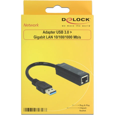 Delock-adapter USB 3.0 > gigabit LAN (sort, 62616)