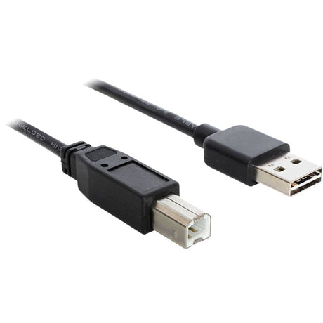 Delock easy-usb-a 2.0 han > usb-b 2.0 han-kabel (sort, 3 meter)