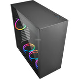 Sharkoon rgb midi tårnhus i rent stål (sort | 2x usb-a | rgb | vindue)