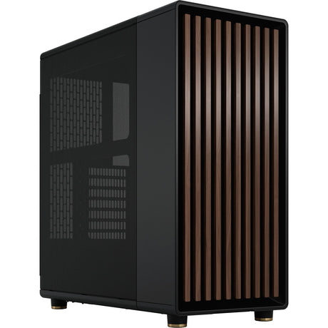 Fractal design nord midi tårnhus (sort træ farve | 2x USB-A | 1x USB-C)