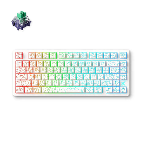 Mchose jet 75 hall effekt magnetisk switch gaming tastatur (hvid, us layout (qwerty), kailh magnetic god, 75%, 8k, rgb, hot swap, usb-c, hall effekt sensor)
