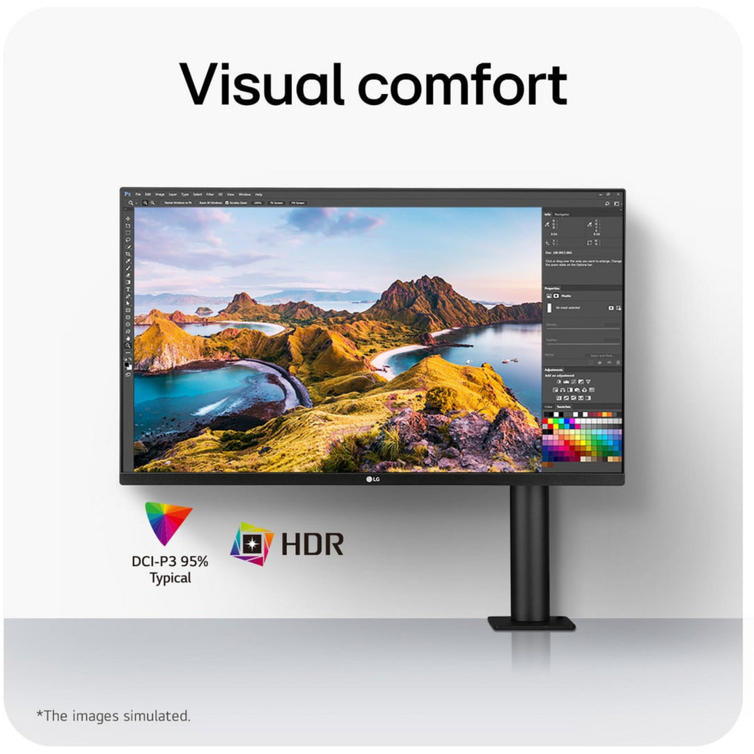 LG Ergo IPS-skærm med USB Type-C 31.5 4K UHD (sort, 2x HDMI, 1x Display Port)