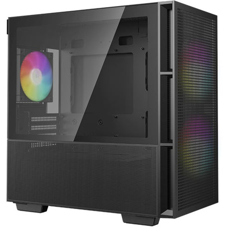 Deepcool ch360 mini tårnhus (sort | 1x USB-A | 1x USB-C | RGB | hærdet glas)