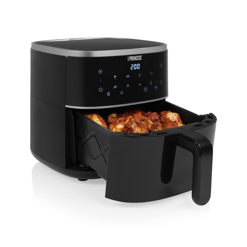 Princess 182238 digital airfryer 4l varmluftsfrituregryde (sort, 4 liter | varmluft | justerbar airfryer-stativ | BPA-fri)