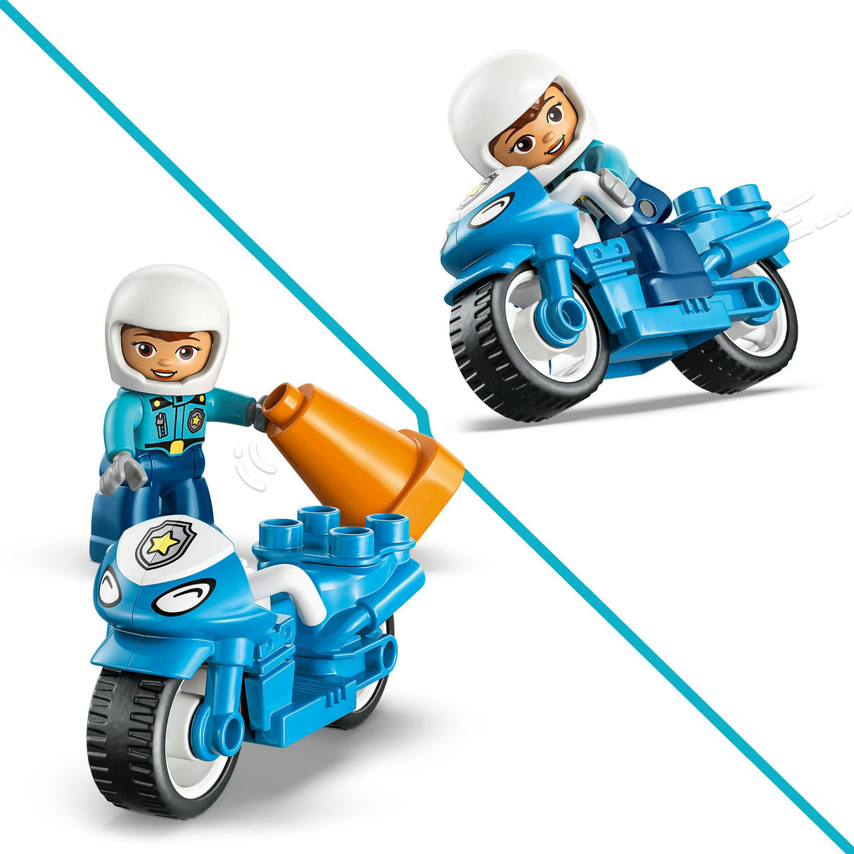 Lego Duplo 10471 blå politi motorcykel