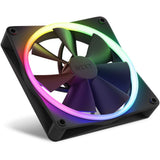 Nzxt f140 rgb kabinet blæsere (sort, 2 stk, 140 x 140 x 26 mm, pwm, inkl. controller)