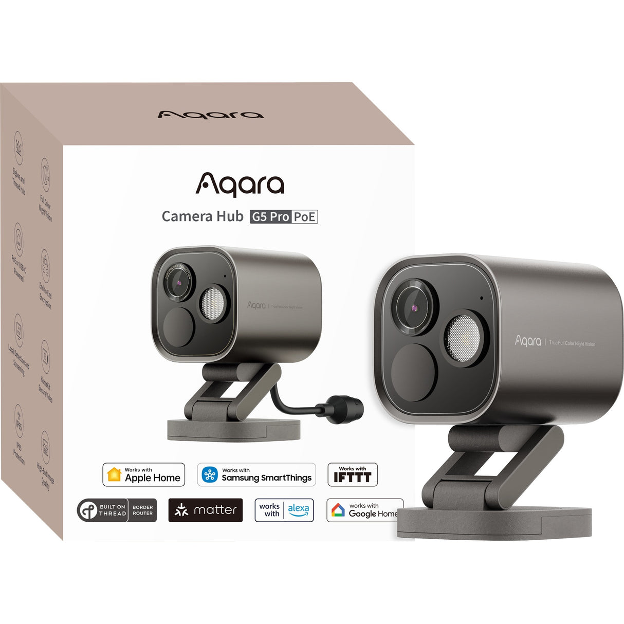 Aqara camera hub g5 pro poe (grå, farve nattesyn)