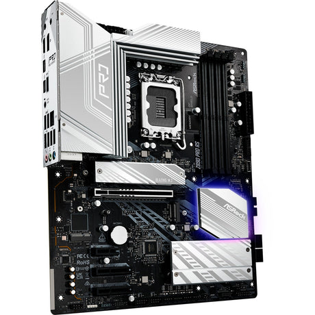 Asrock Z890 Pro RS Socket 1851 bundkort (sort og hvid, RAID, 2,5 GB-LAN, lyd, ATX)