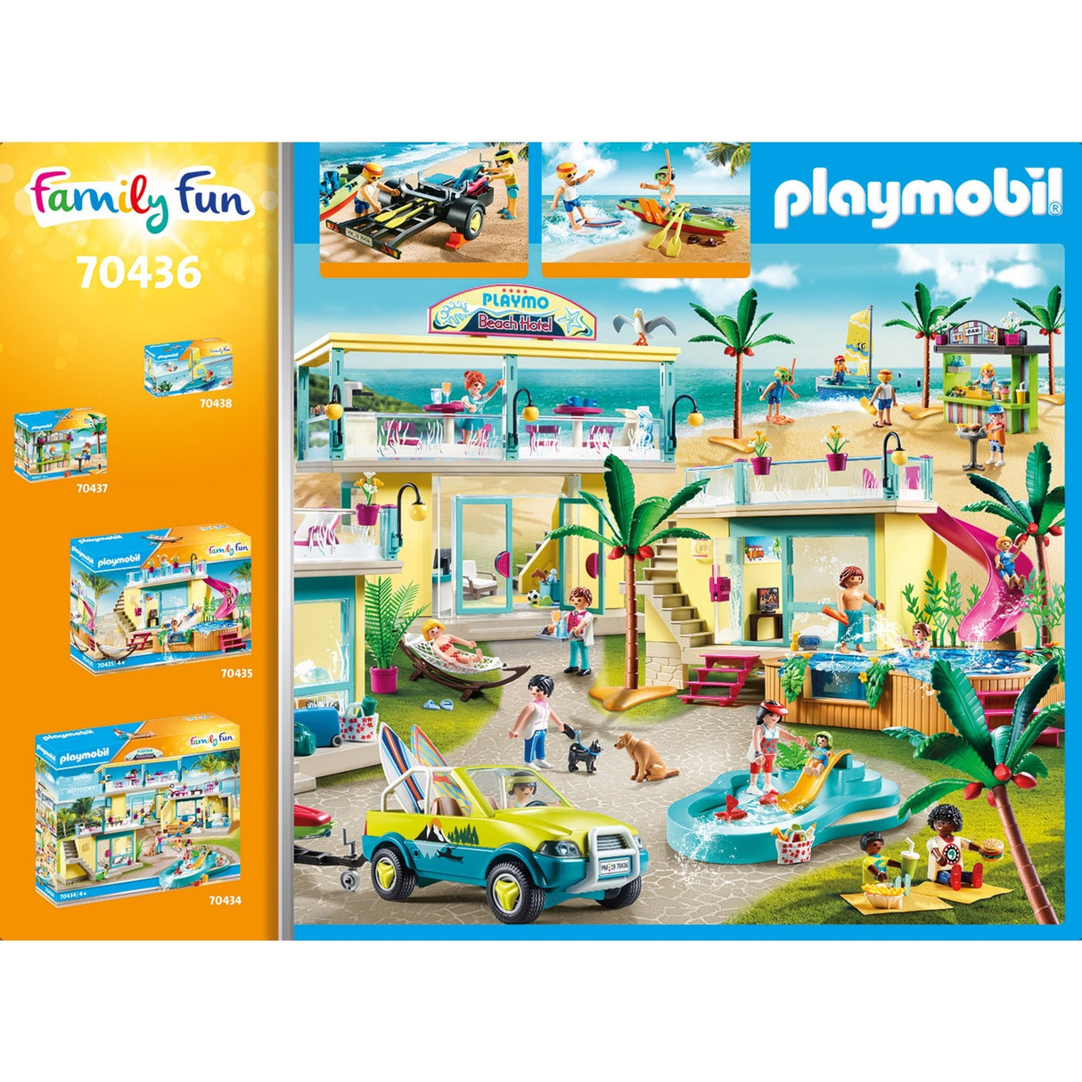 Playmobil familiesjov - strandvogn med kanoer byggelegetøj (70436)