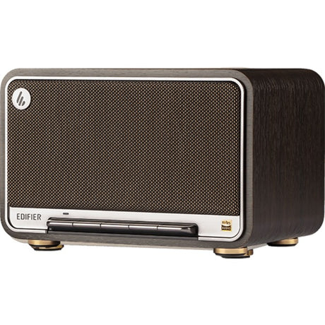 Edifier d32 trådløs bordhøjttaler (mørkebrun sølv, Bluetooth, Wi-Fi (Apple Airplay), USB-C, AUX)