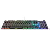 Trust GXT 866 Torix mekanisk gaming-tastatur (sort, amerikansk layout (QWERTY), Huano Red, 100 %, RGB)