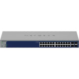 Netgear 24-ports gigabit smart switch med 4 SFP+ porte (grå, 10 GB)