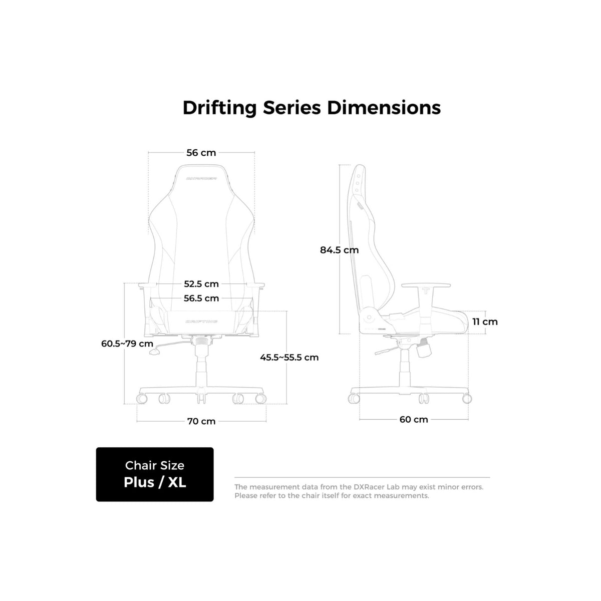 Dxracer Drifting XL Sort EPU læder gaming stol (sort)