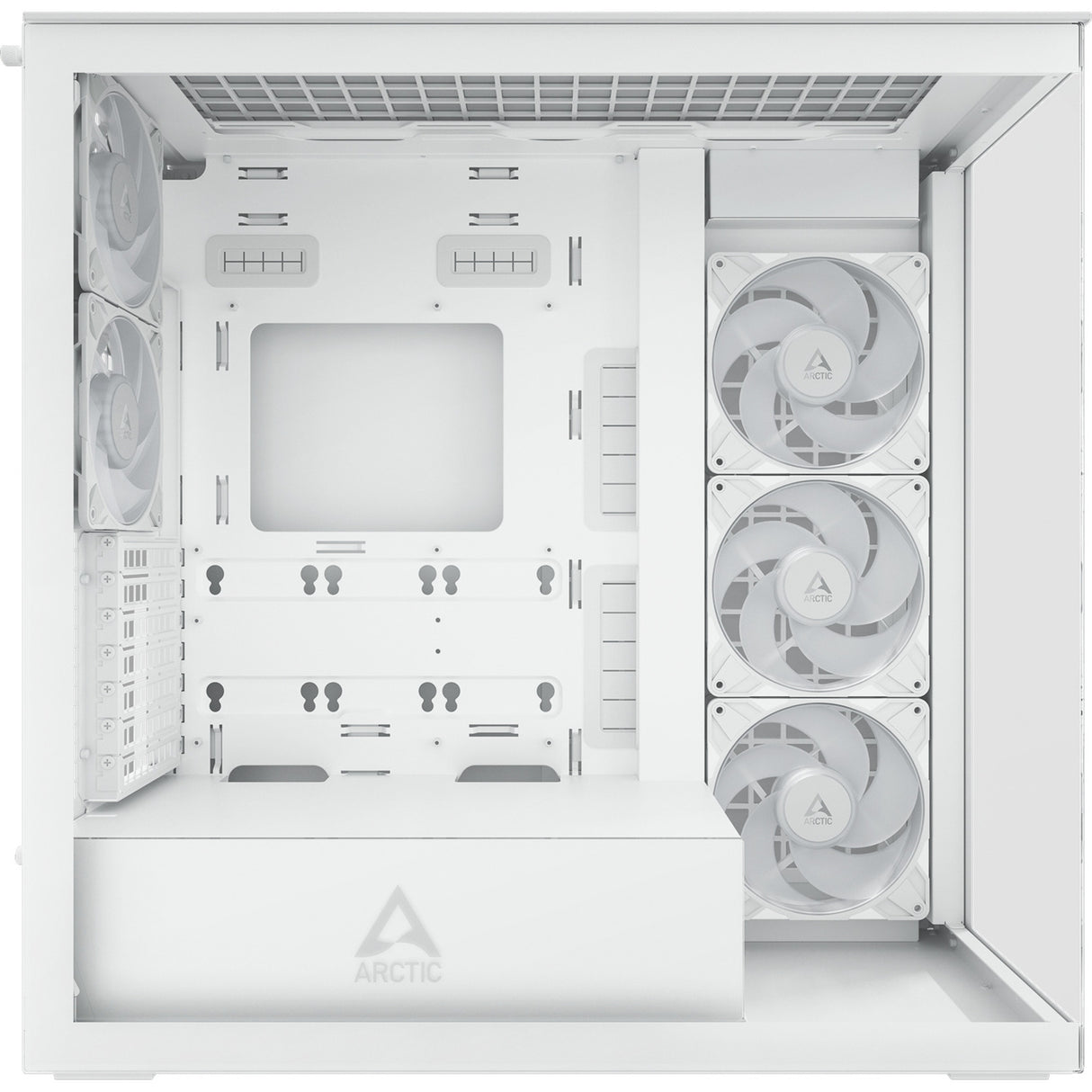 Arctic xtender midi tårnhus (hvid | 2x USB-A | 1x USB-C | RGB | hærdet glas)