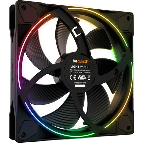 Vær stille! light wings pwm rgb kabinet blæsere (sort, 3 stk, 140 x 140 x 25 mm)