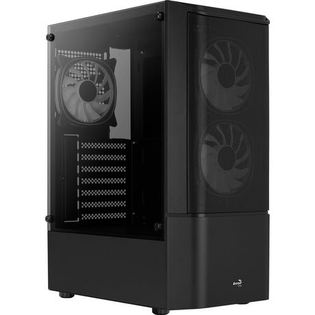 Aerocool quantum mesh v3 midi tårnhus (sort grå | 3x USB-A | RGB | vindue)