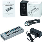 I-tec USB 3.0 opladningshub 10 porte + strømadapter USB-hub (sort)