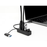 Delock 4-ports USB 3.2 gen 1 hub med USB Type-C eller USB Type-A tilslutning USB hub (sort)