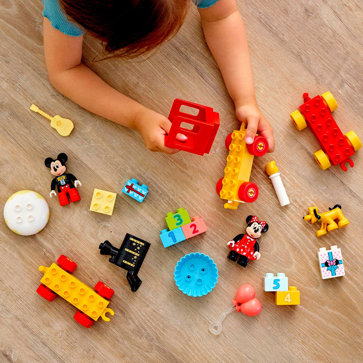 Lego duplo disney mickey minnie fødselsdagstog, bygbart legetøj til småbørn 10941