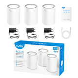 Cudy ax3000 2,5 g mesh wi-fi 6 system (3-pack) mesh router (hvid)