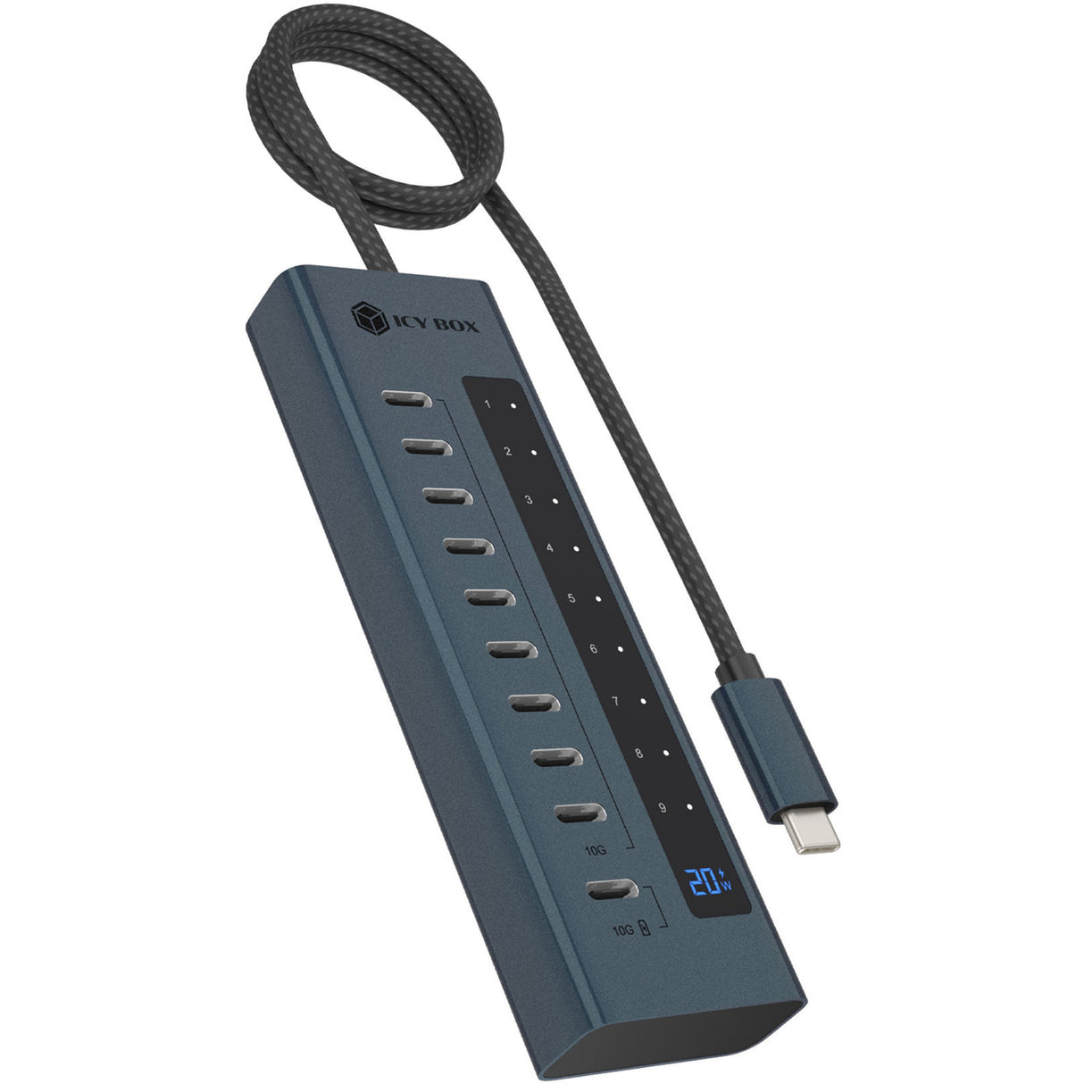 Icy box ib-hub1450-c31 usb hub (antracit)