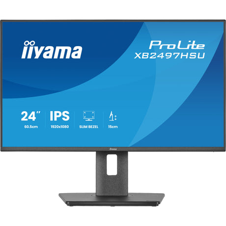 Iiyama prolite xb2497hsu-b1 23.8 skærm (sort, 120 Hz, HDMI, skærmport, USB-C, lyd)