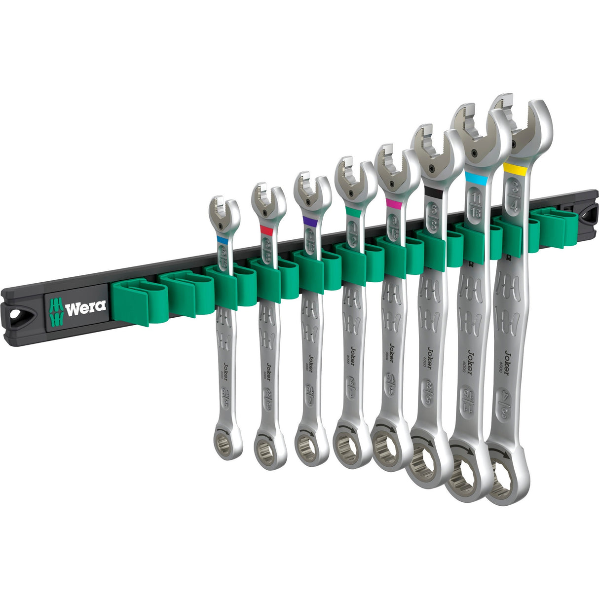 Wera 9632 magnetstribe 6000 joker imperial 1 kombination skraldenøgle sæt skruenøgle (tommer, 8 stykker)