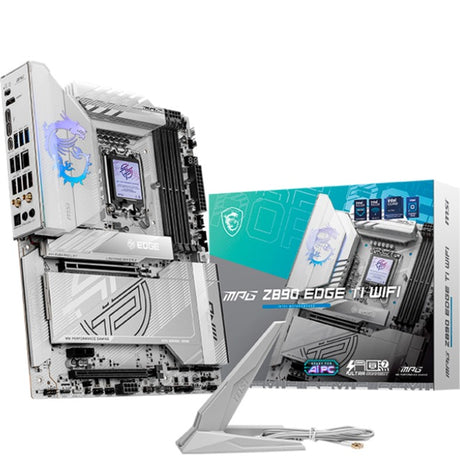 MSI MPG Z890 Edge Ti WiFi Socket 1851 bundkort (RAID, 5GB-LAN, WLAN, BT, Lyd, ATX)
