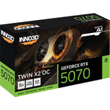 Inno3d geforce rtx 5070 twin x2 oc grafikkort (sort, dlss 4, 3x skærmport, 1x hdmi 2.1)
