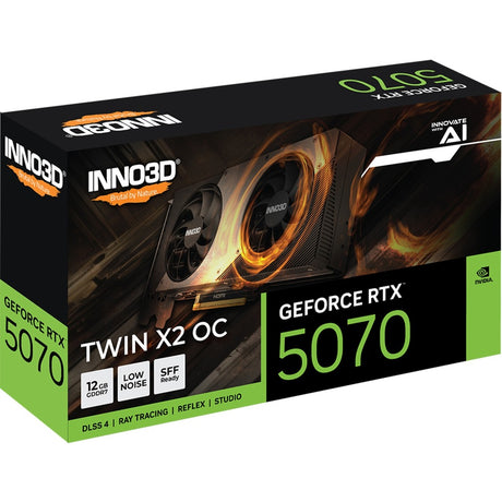 Inno3d geforce rtx 5070 twin x2 oc grafikkort (sort, dlss 4, 3x skærmport, 1x hdmi 2.1)