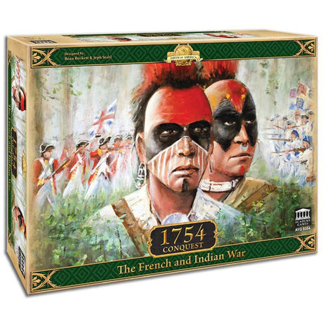 Europæisk spillernetværk 1754 erobring: det franske og indiske krigsbrætspil (engelsk, 2 - 4 spillere, 60 - 240 minutter, fra 12 år)
