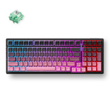 Mchose g98 pro sort pink cabbage tofu v2 trådløs tri-mode brugerdefineret mekanisk rgb gaming tastatur (sort, us layout (qwerty), ktt cabbage tofu v2, rgb, hot swap, sidegraveret pbt, trådløs | bluetooth | usb-c)