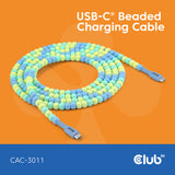Club 3D USB-C perlekabel blåt, 2 meter kabel (blåt)