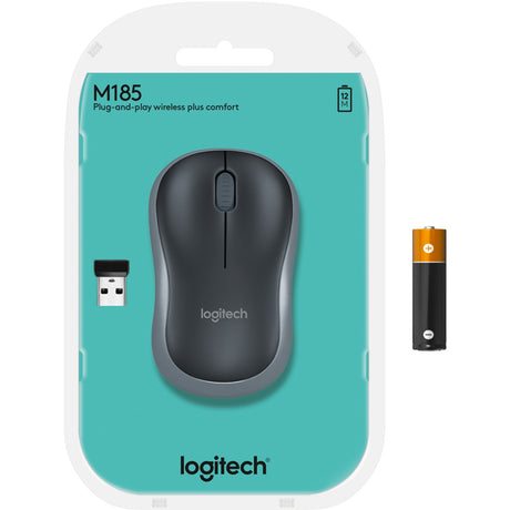 Logitech wireless mouse m185 (grijs, retail)