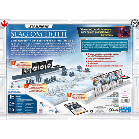 Asmodee star wars: battle of hoth brætspil (hollandsk, 2 - 4 spillere, 30 minutter, fra 8 år)