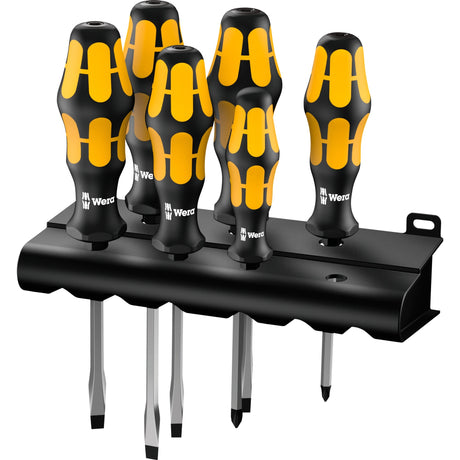 Wera 932 s 6 skruetrækkersæt kraftform + holder (sort gul, 6 stk.)