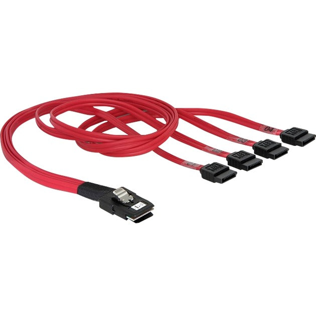 Delock mini SAS 36-bens > 4x SATA (SFF 8087 > 4x SATA) adapter (rød, 0,5 meter)