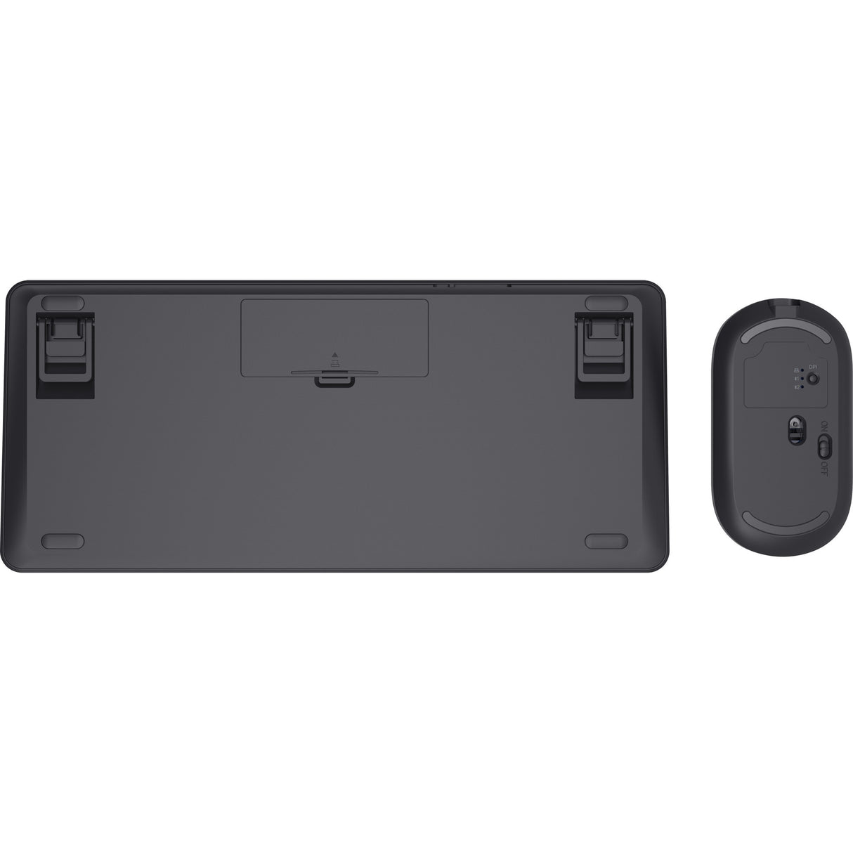 Trust Lyra multi-enhed trådløst tastatur mus skrivebordssæt (sort, amerikansk layout (QWERTY), saksekontakter, 65%, 800 - 1.600 dpi, 2,4 GHz USB, Bluetooth)