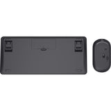 Trust Lyra multi-enhed trådløst tastatur mus skrivebordssæt (sort, amerikansk layout (QWERTY), saksekontakter, 65%, 800 - 1.600 dpi, 2,4 GHz USB, Bluetooth)