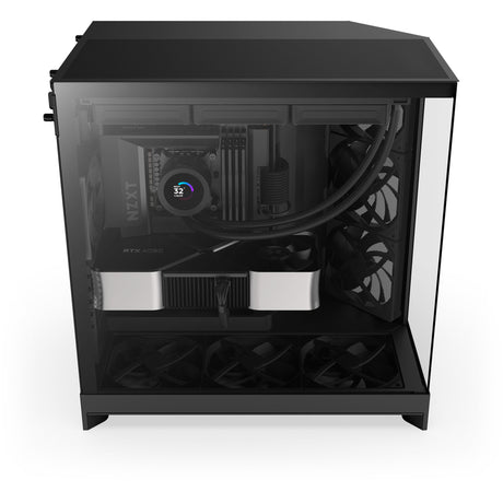 Nzxt h9 flow midi tårnhus (sort (mat) | 2x USB-A | 1x USB-C | hærdet glas)