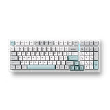 Mchose g98 pro grå blå flamme orange trådløs tri-mode brugerdefineret mekanisk, gaming tastatur (grå blå, amerikansk layout, TTC flamme orange, 98%, RGB, hot swap, double-shot PBT, trådløs Bluetooth USB-C)