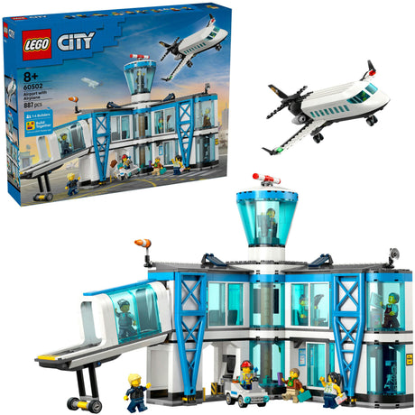 Lego city - lufthavn med legetøj til flykonstruktion (60502)