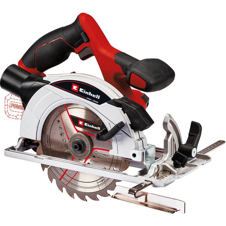 Einhell akku rundsav te-cs 18 165-1 li solo - power x-change - 18 v li-ion - 4.200 t min - ø165x20 mm 18 t - max. skæredybde: 90° 45°: 54 35 mm - ekskl. batteri og oplader