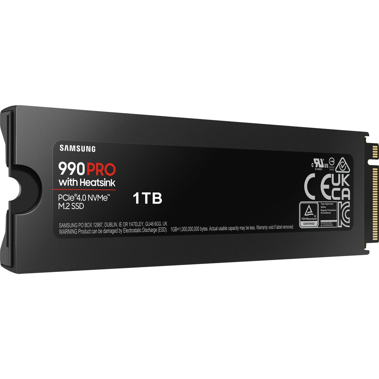 Samsung 990 pro heatsink 1 TB SSD (PCIe 4.0 x4, NVMe 2, M.2 2280, RGB LED'er)