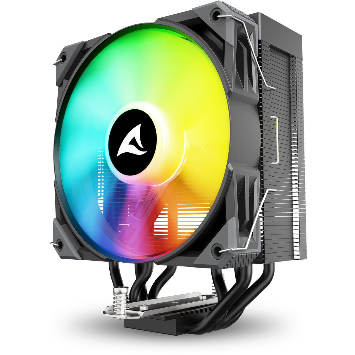 Sharkoon a40 rgb cpu køler (sort, 4-benet pwm blæserstik)