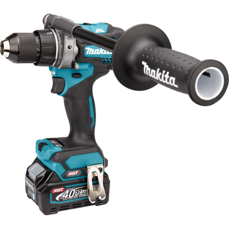 Makita 40 v max kombinationssæt dk0124g201 (blå, vinkelsliber + boremaskine, mbox, hurtiglader og 2 batterier (4,0 ah) inkluderet)