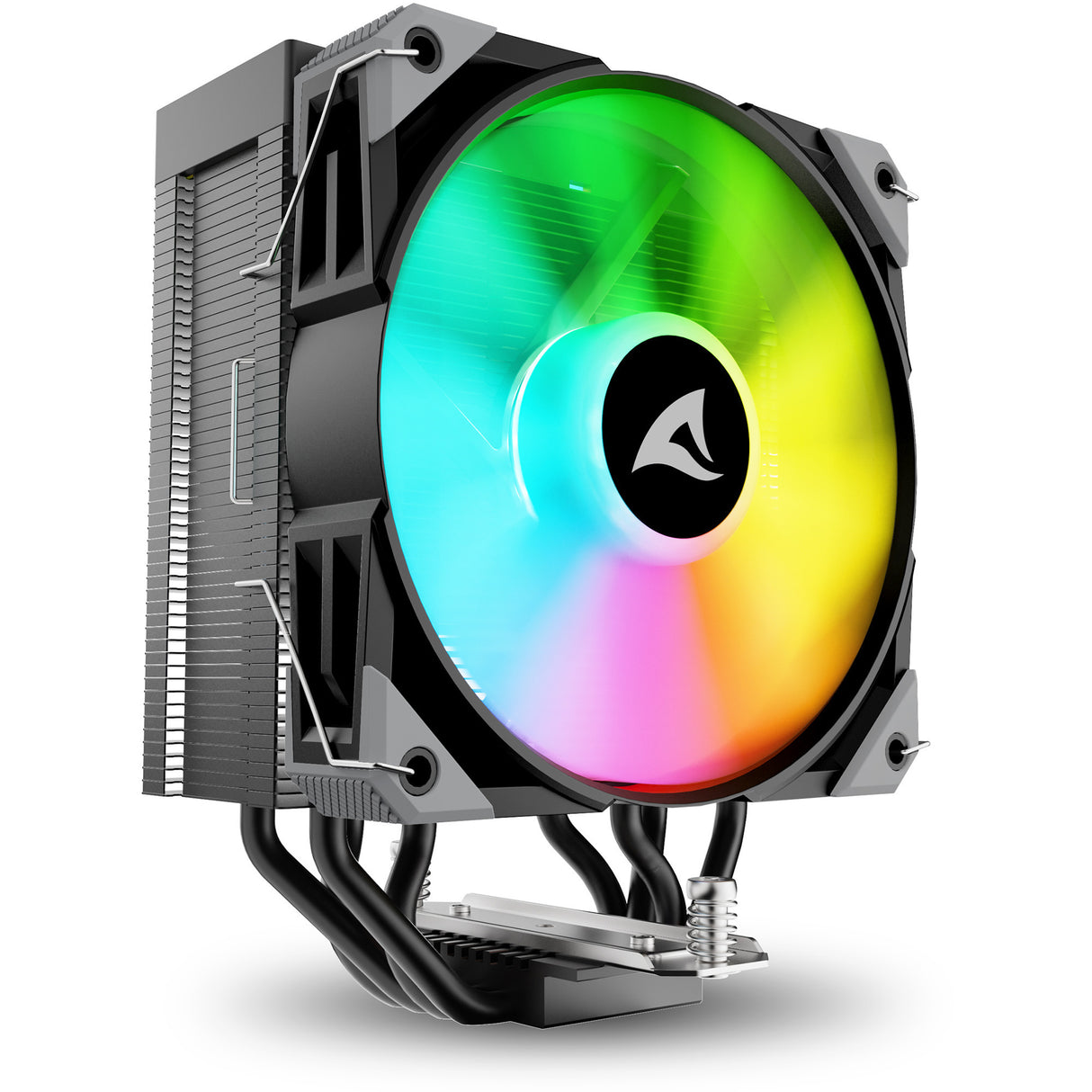 Sharkoon a40 rgb cpu køler (sort, 4-benet pwm blæserstik)